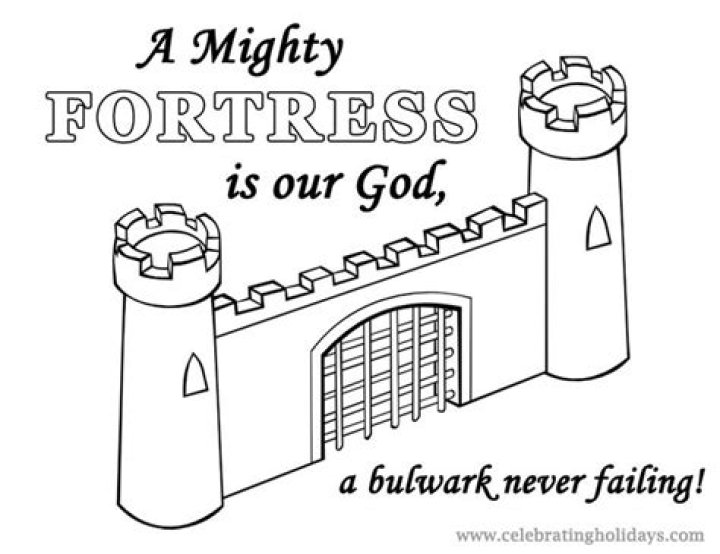Free Reformation Day Coloring Page (A Mighty Fortress)